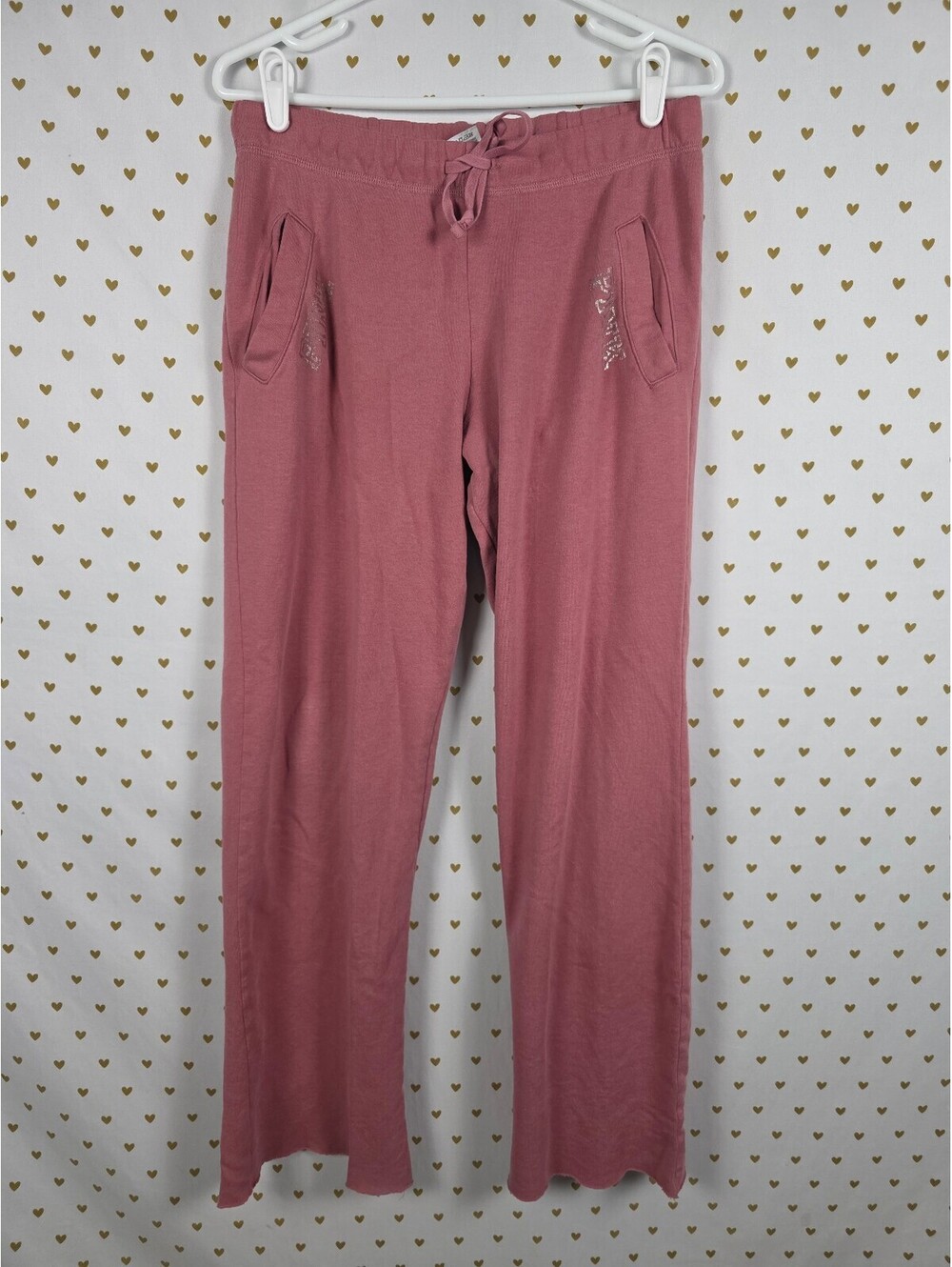 Victorias Secret PINK Diaper Butt Flare Logo Sweats Sweatpants SMALL
